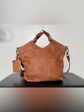 Latico Leathers Cognac Nash Crossbody Handbag